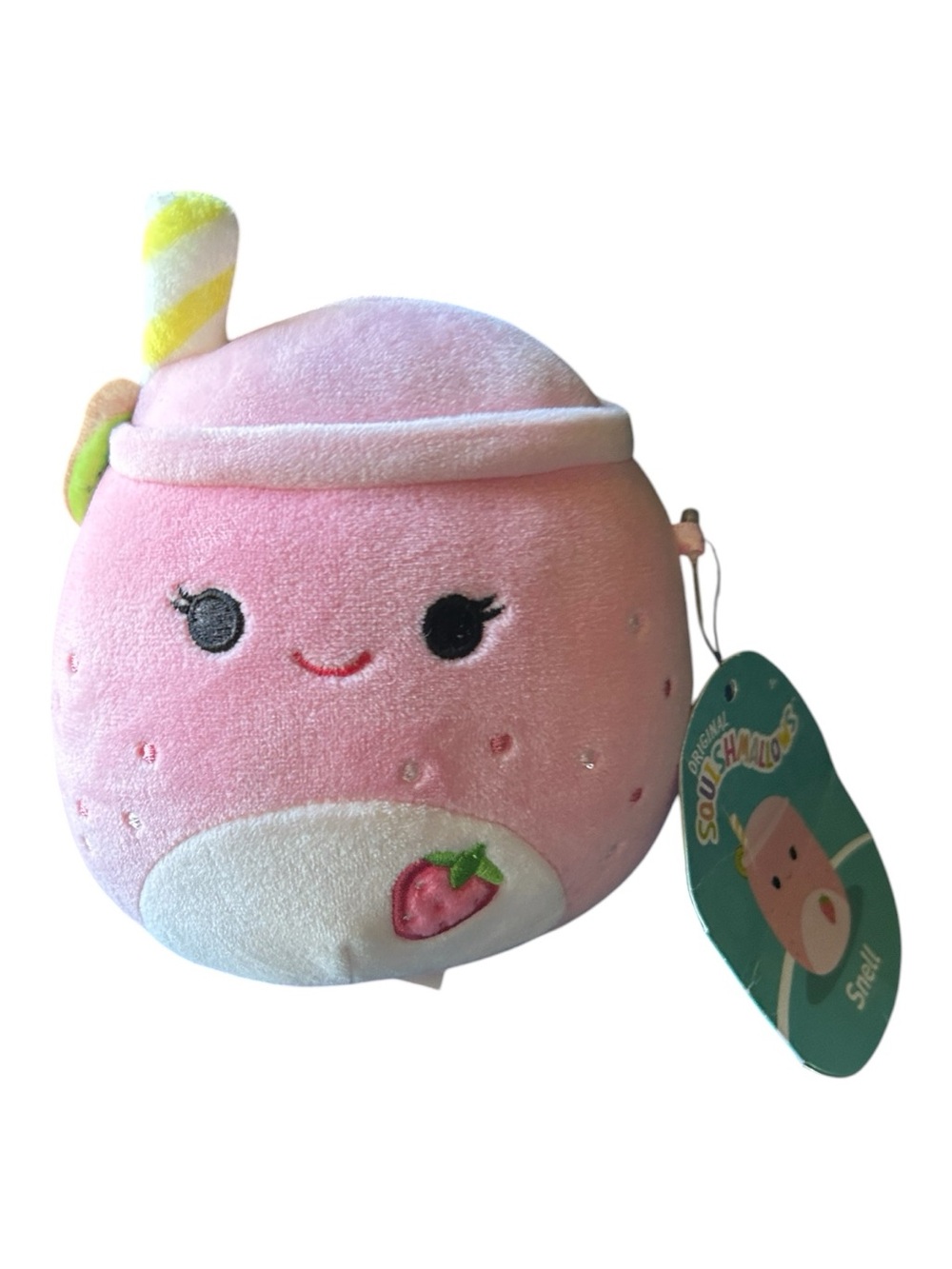 4/$20 Squishmallows Pink Strawberry Drink Plush Scented